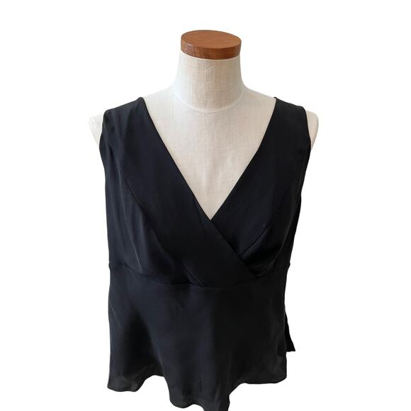 Talbots Black Silk Sleeveless Top 18 - Picture 2 of 5
